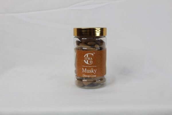 Kasturi Dhoop Cone Jar Front Kasturi Dhoop Cone Jar